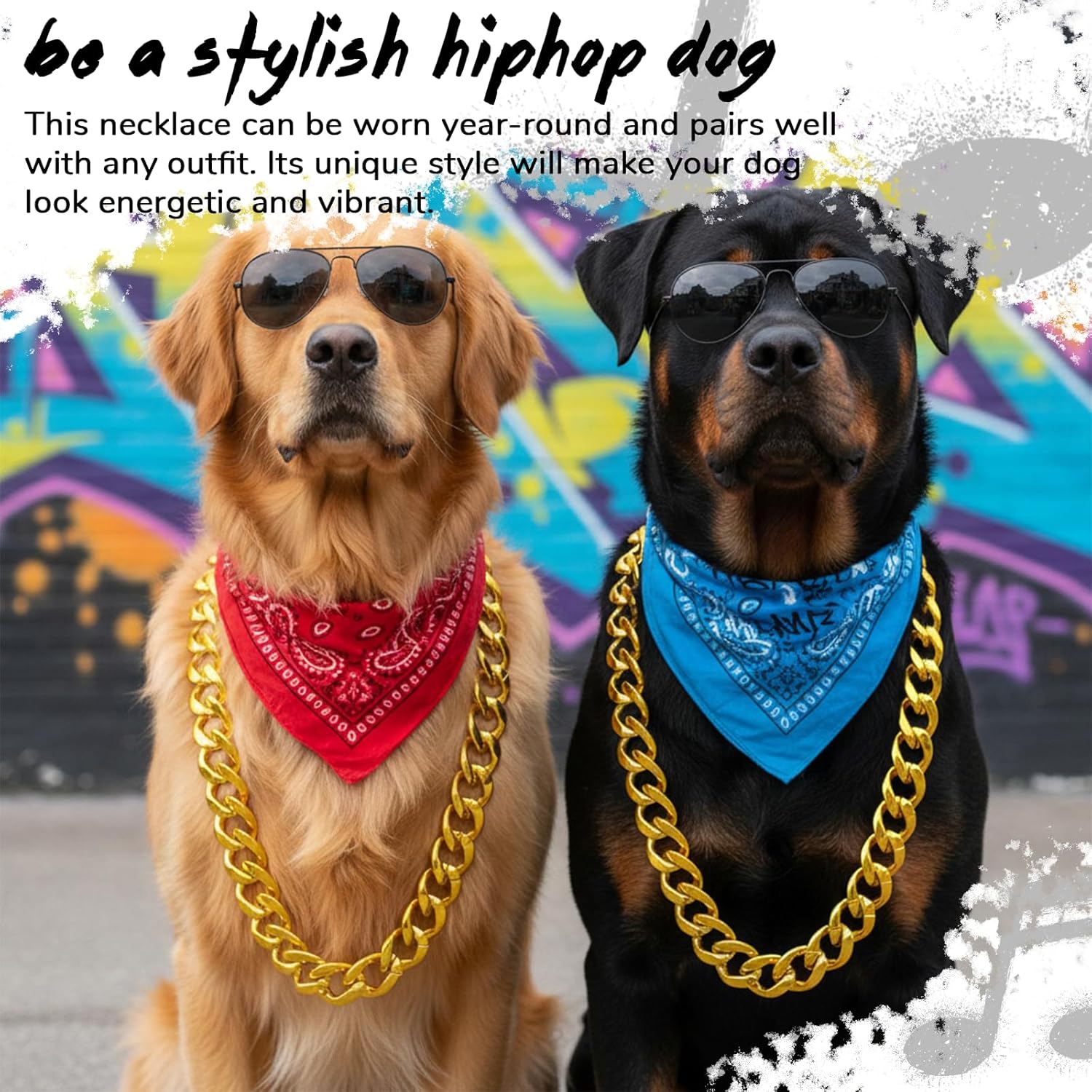 24 Pcs Fake Gold Chain Necklace Set, Big Chunky Faux Rapper Chain, Chunky Hip Hop Rapper Costume Jewelry, 32 Inch Resin Plastic Party Accessories, 80s 90s Punk Style Non-Fading Bling Bling Chains - Image 6