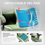 Dowinx Gaming Chair Breathable Fabric Computer Chair with Pocket Spring Cushion, Comfortable Office Chair with Gel Pad and Storage Bags, Massage Game Chair with Footrest, Green