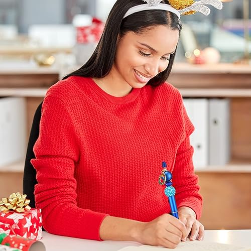 Miniatura 4 de 15 bolígrafos con cuentas de Navidad surtidos de cuentas bolígrafos de cuentas de bricolaje con 60 cuentas de dijes colgantes cuentas espaciadoras