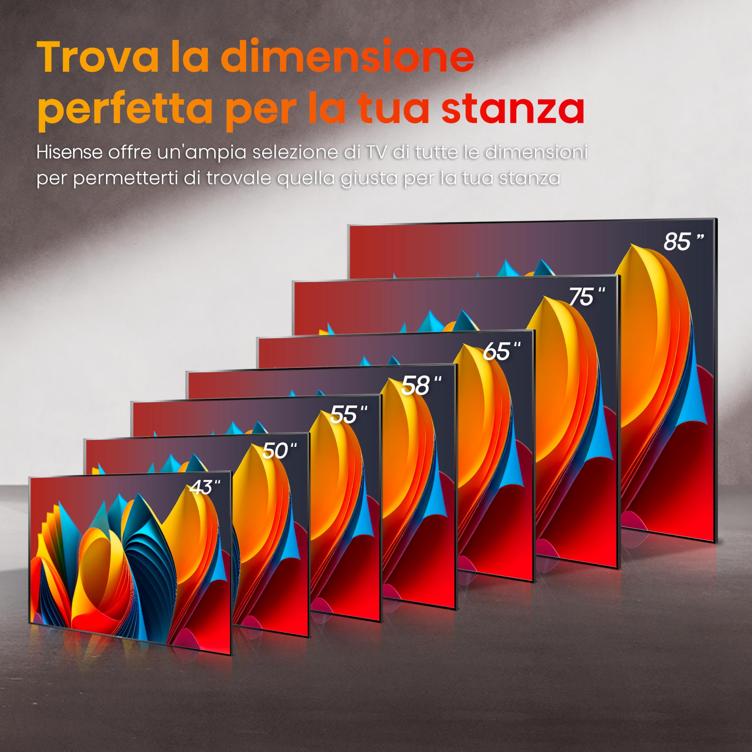 Hisense TV 43" QLED 4K 43E77NQ, Smart TV VIDAA U7, Dolby Vision, HDR 10+, Game Mode Plus, Dolby Atmos, Alexa Built-in, VIDAA Voice, Tuner DVB-T2/S2 HEVC 10, lativù 4K