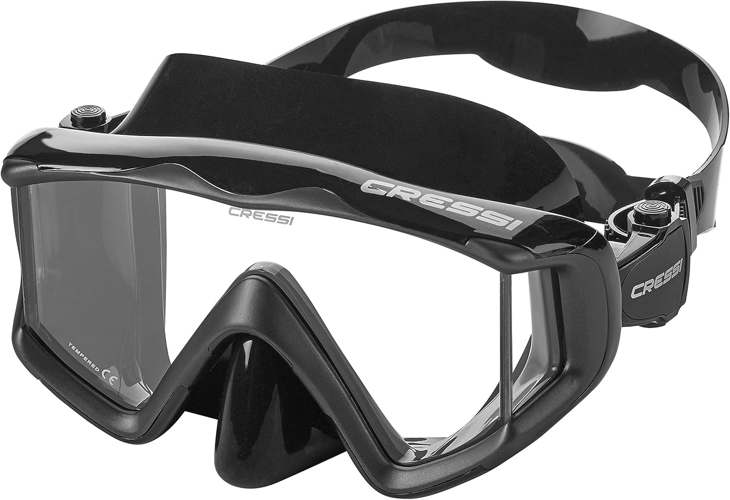 Cressi Italian Boutique Collection - Palau Short Self Adjust Fin - Liberty Triside Pano Tempered Glass Lens Mask - Purge Dry Snorkel - Mask Fin Snorkel Set : Sports & Outdoors