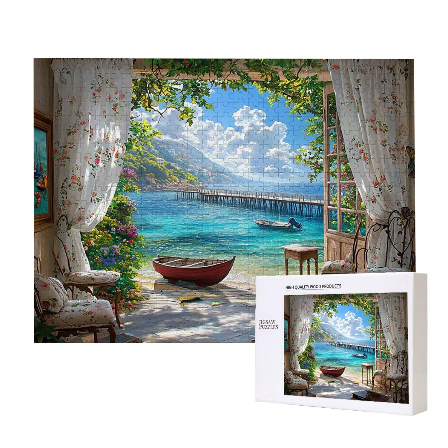 Puzzle in Legno per Adulti 1500 Pezzi | Vista| Giocattoli Educativi | Puzzle Adulti E Famiglie Decor | Dimensione Di 87x57cm | Regalo Adultis | Regali Natale (Formato: 34.8x22.8in) o-192