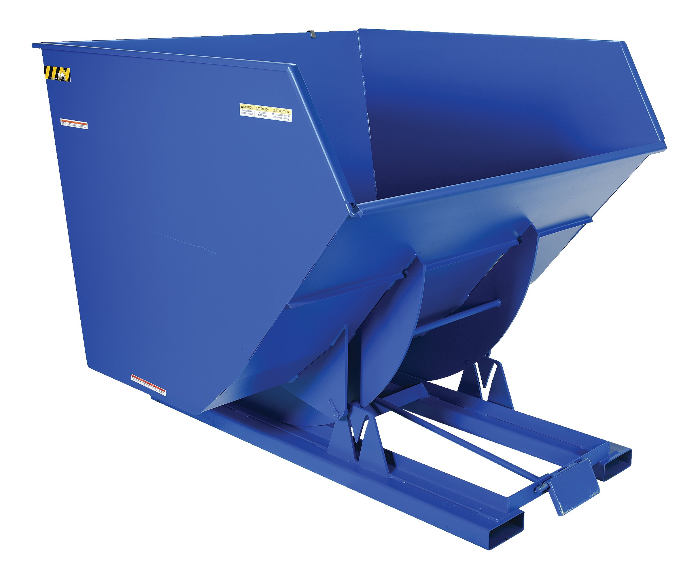 Vestil D-400-HD Steel Heavy Duty Self Dumping Hopper 4 Cubic Yard 6000 Lb. Capacity Blue