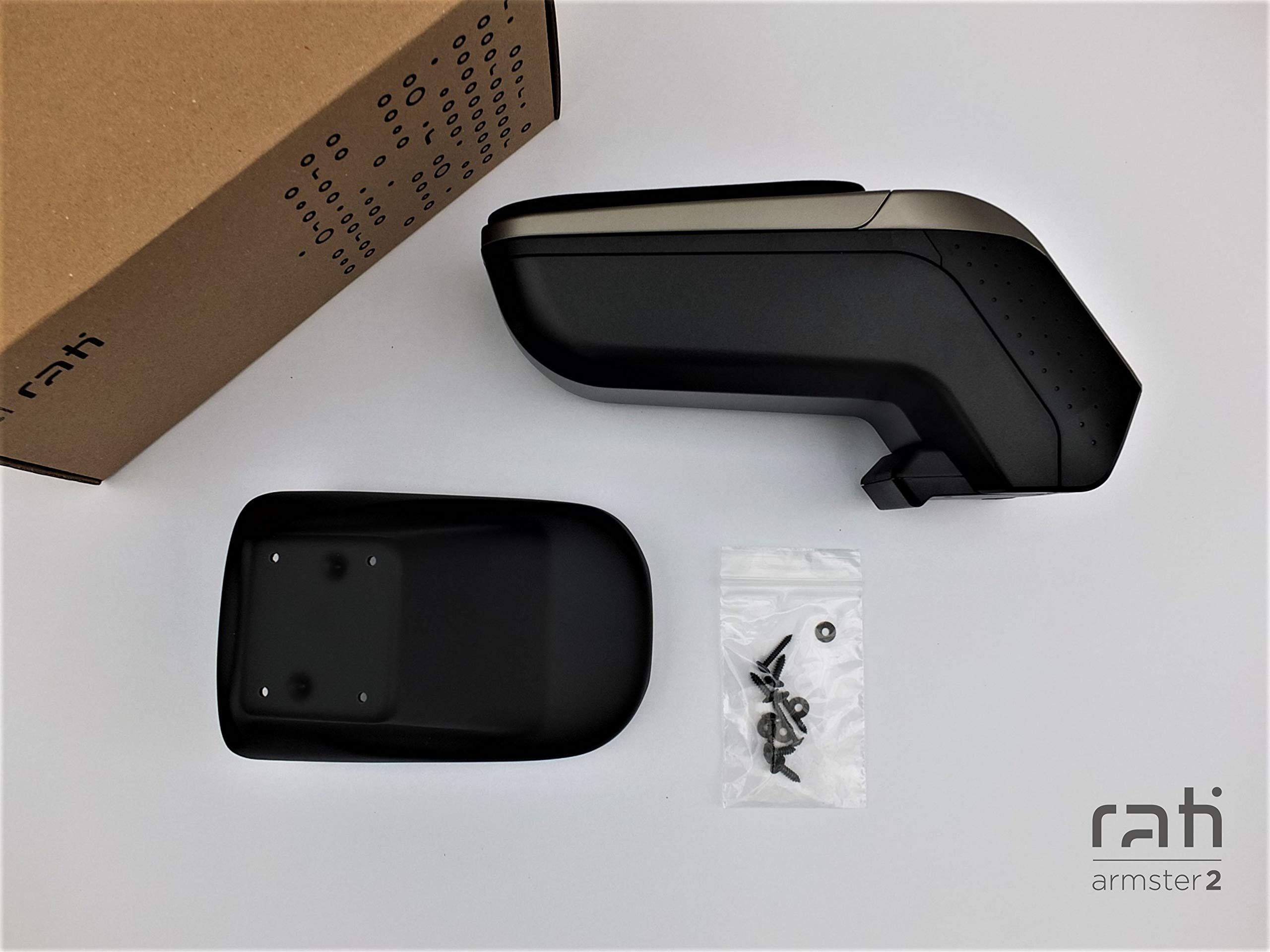 RATI ARMSTER 2 ARMREST COMPATIBILE CON CITROEN C3 AIRCROSS 2021- [VEGAN LEATHER, GRAY]