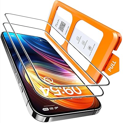 TOCOL for iPhone 16 Pro Max Screen Protector, 9H Hardness Military Grade Shatterproof HD Tempered Glass Full Coverage Easy Installation Case Friendly 2 Pack