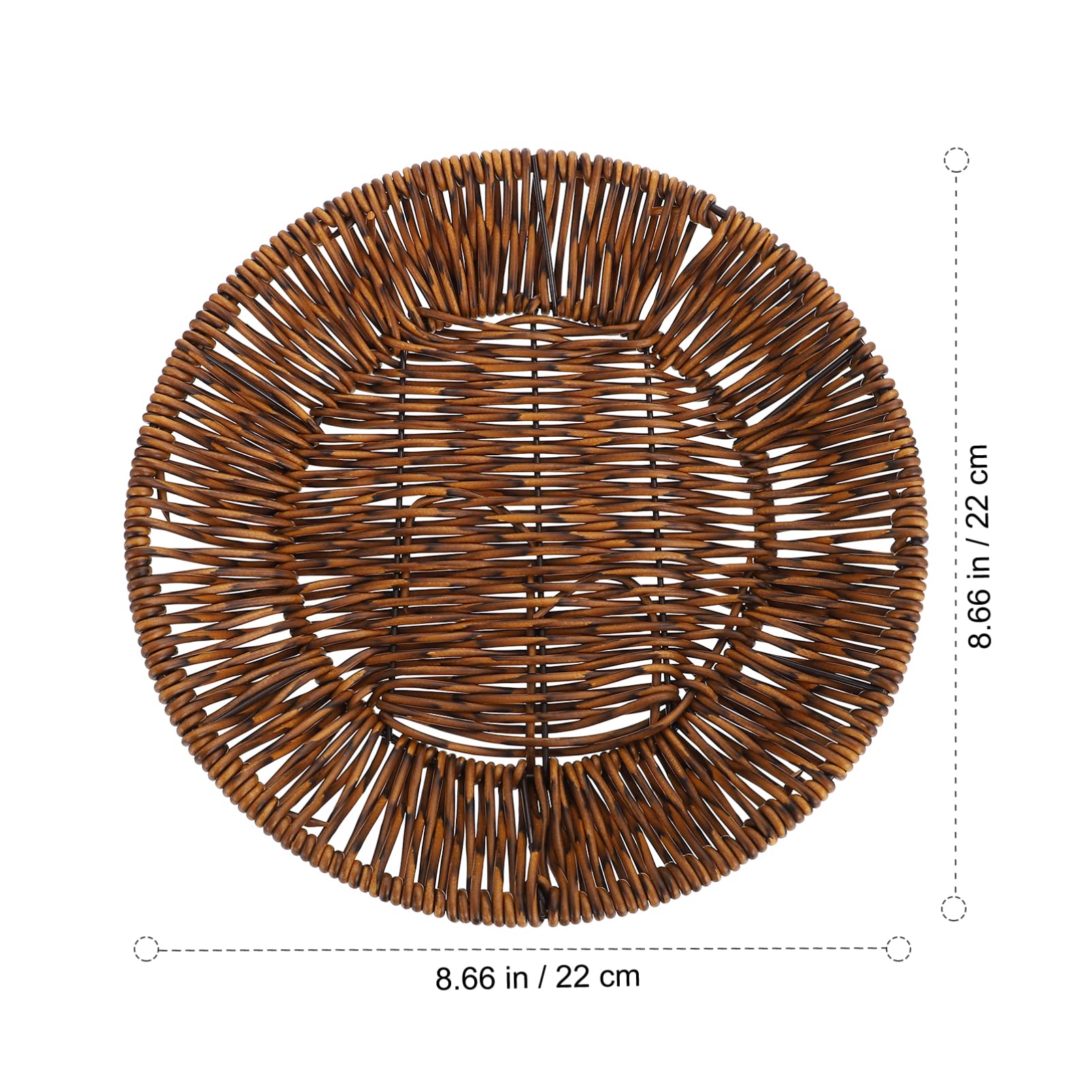 Cabilock Woven Storage Basket Round Shape Woven Fruit and Vegetable Organizer for Home and Supermarket Stylish Snack Basket for Bread and Candies Multi Functional Storage