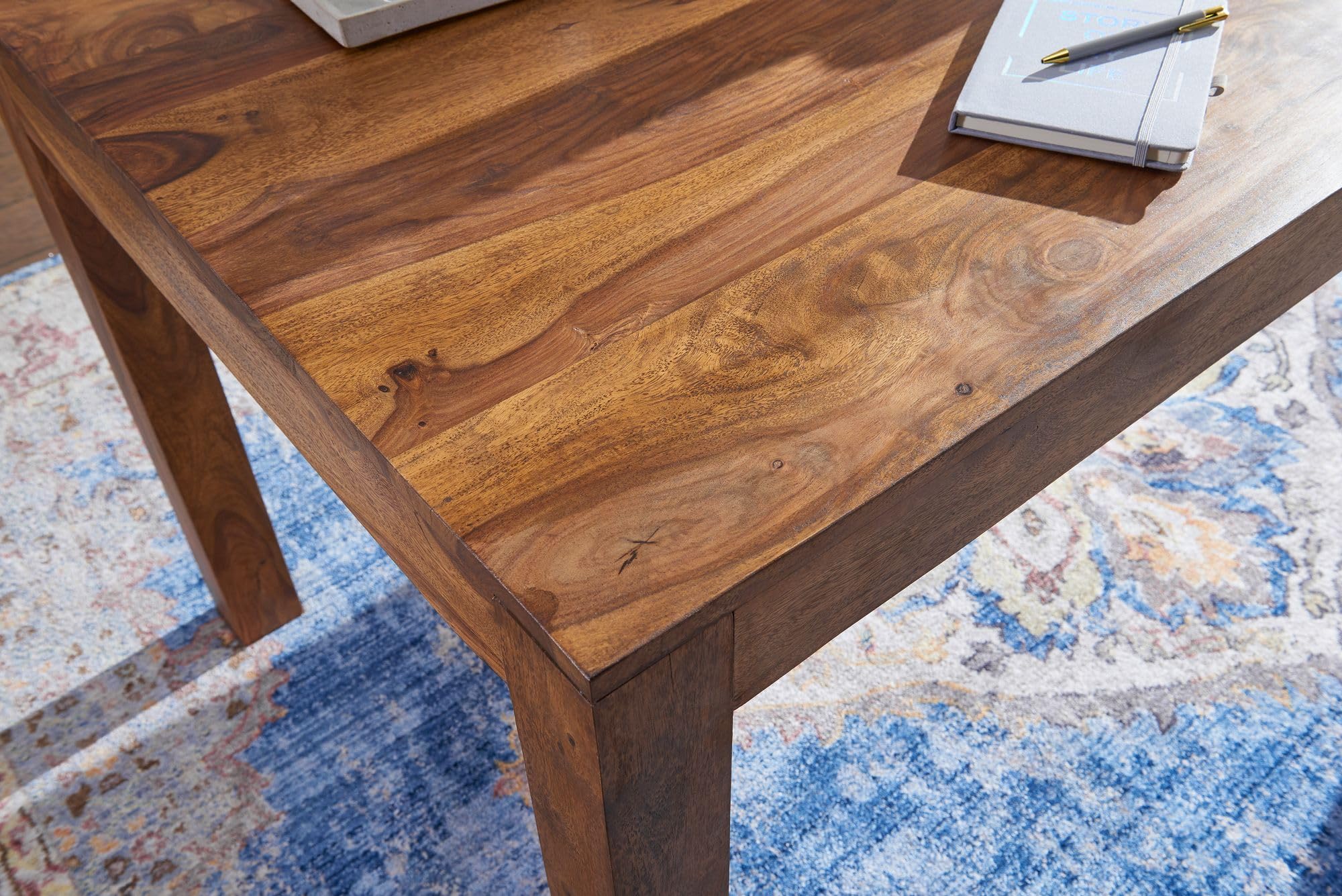 FineBuy Tavolo da Pranzo Legno Massello Sheesham 120 x 76 x 60 cm | Tavolo da Cucina Stile Country | Mobili Sala da Pranzo Prodotto Naturale