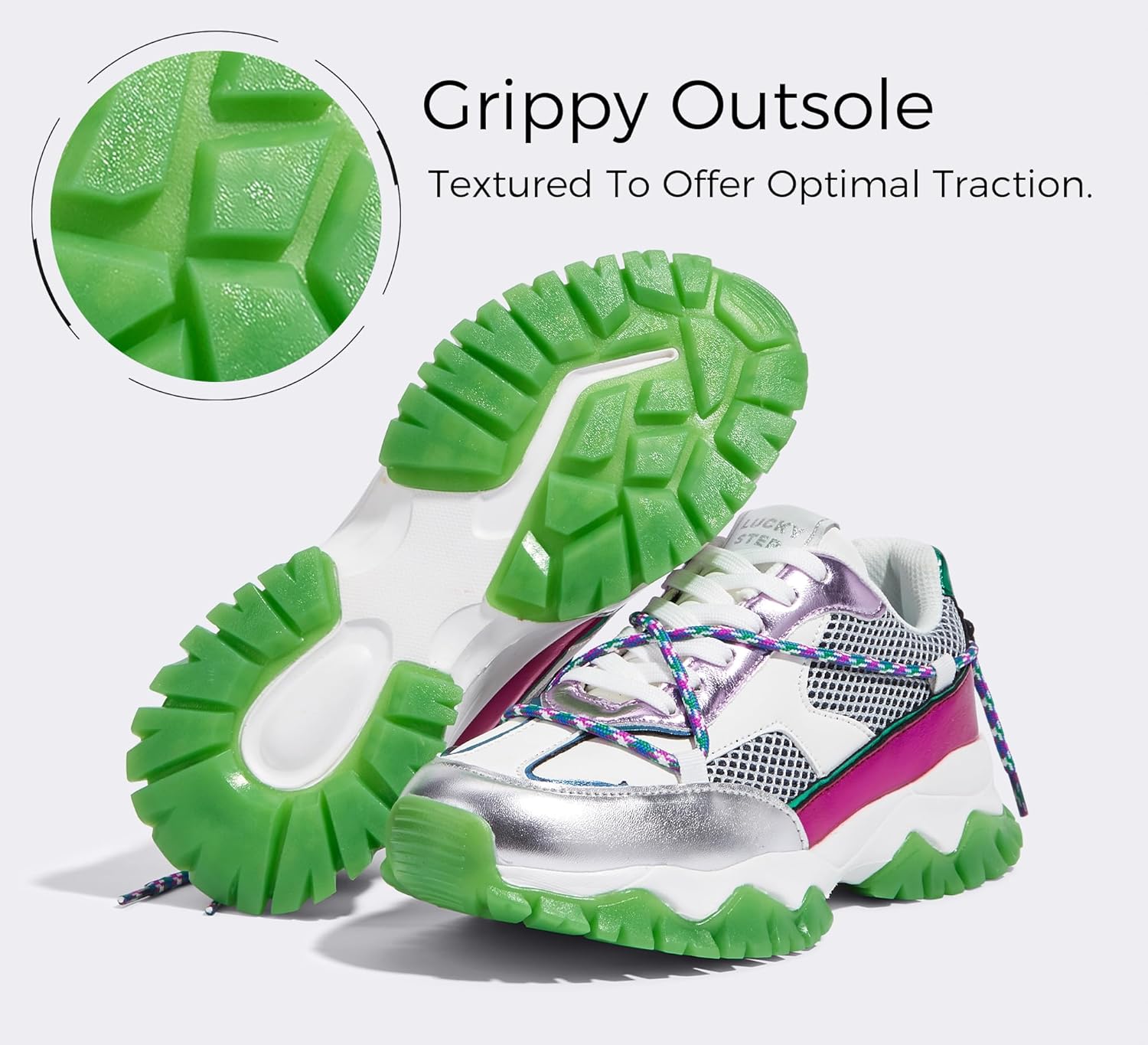 LUCKY STEP Women's Platform Colorful Fashion Sneakers Tennis Retro Colorblock Adjustable Lace Lifestyle Stylish Cute Chunky Dad Casual Walking Shoes - Image 9