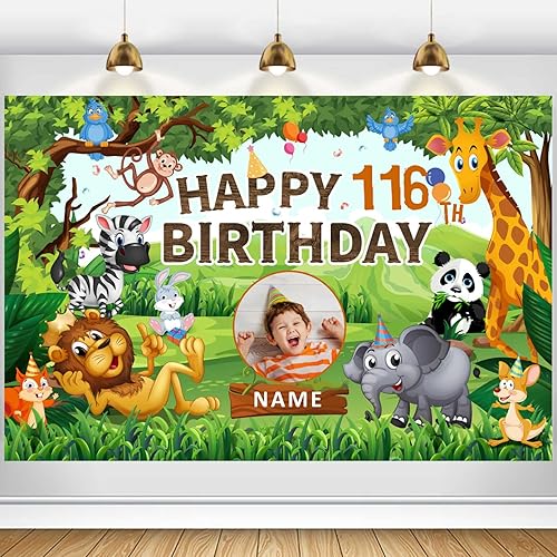 Vista 33 de Cartel personalizado de decoración de cumpleaños número 116 con temática de castillo y princesa, pancarta de tela personalizada para suministros