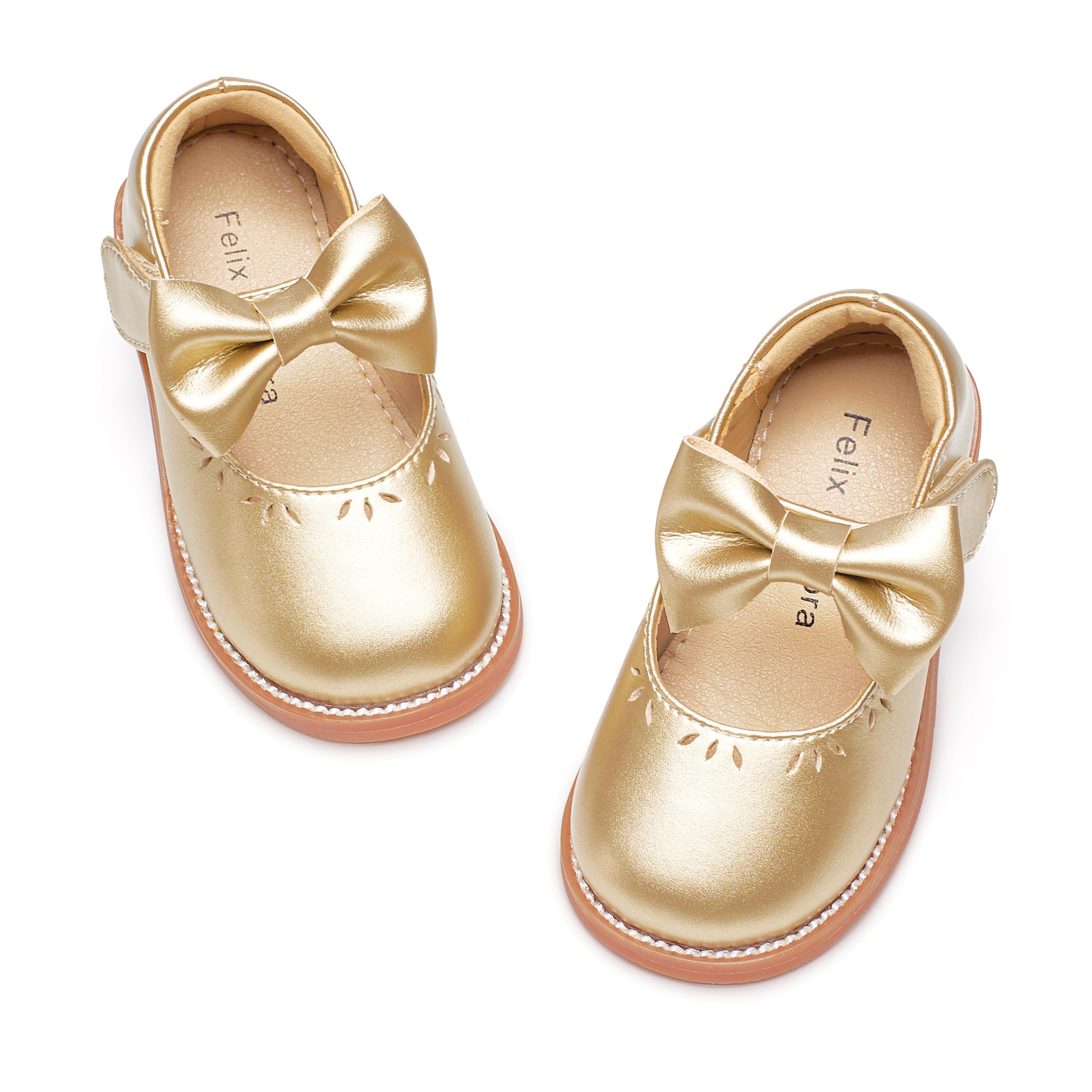 Felix &amp; Flora Toddler Little Girl Princess Dress Shoes-Mary Jane Flats for Girl Party School Shoes