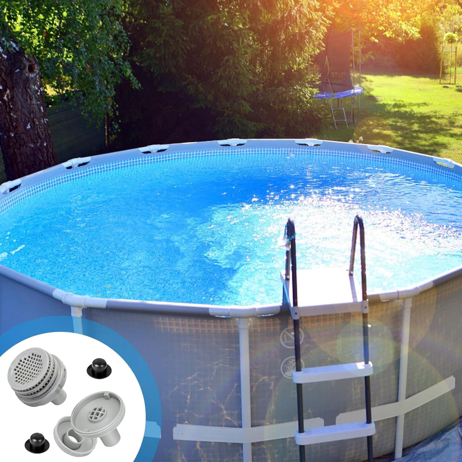 Conector de Filtro de Piscina,Conector de Chorro de Agua para Piscina 32mm,Accesorios de Piscina,Filtro de Salida de Piscina,Conector del Colador de la Piscina,para Piscina sobre