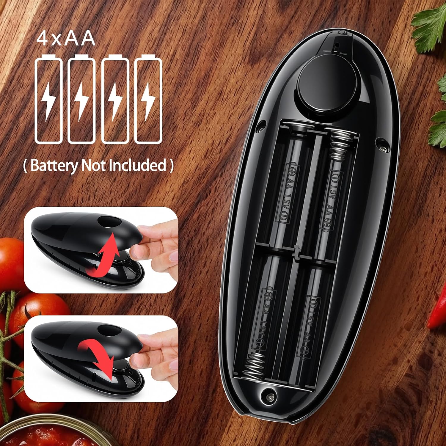 Electric Can Opener Opens Most Cans Effortlessly with Single Button