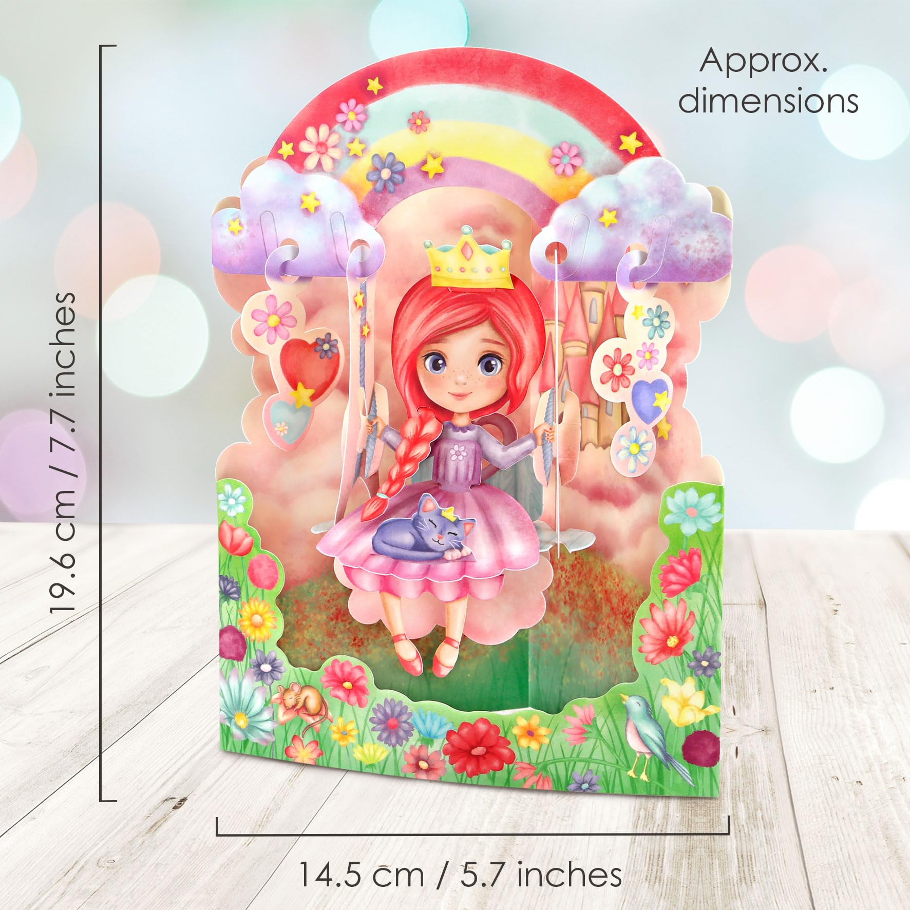 Image secondaire de SANTORO Carte de vœux pop-up 3D – Princesse de conte de fées – Pour enfants, famille, anniversaire, occasion spéciale