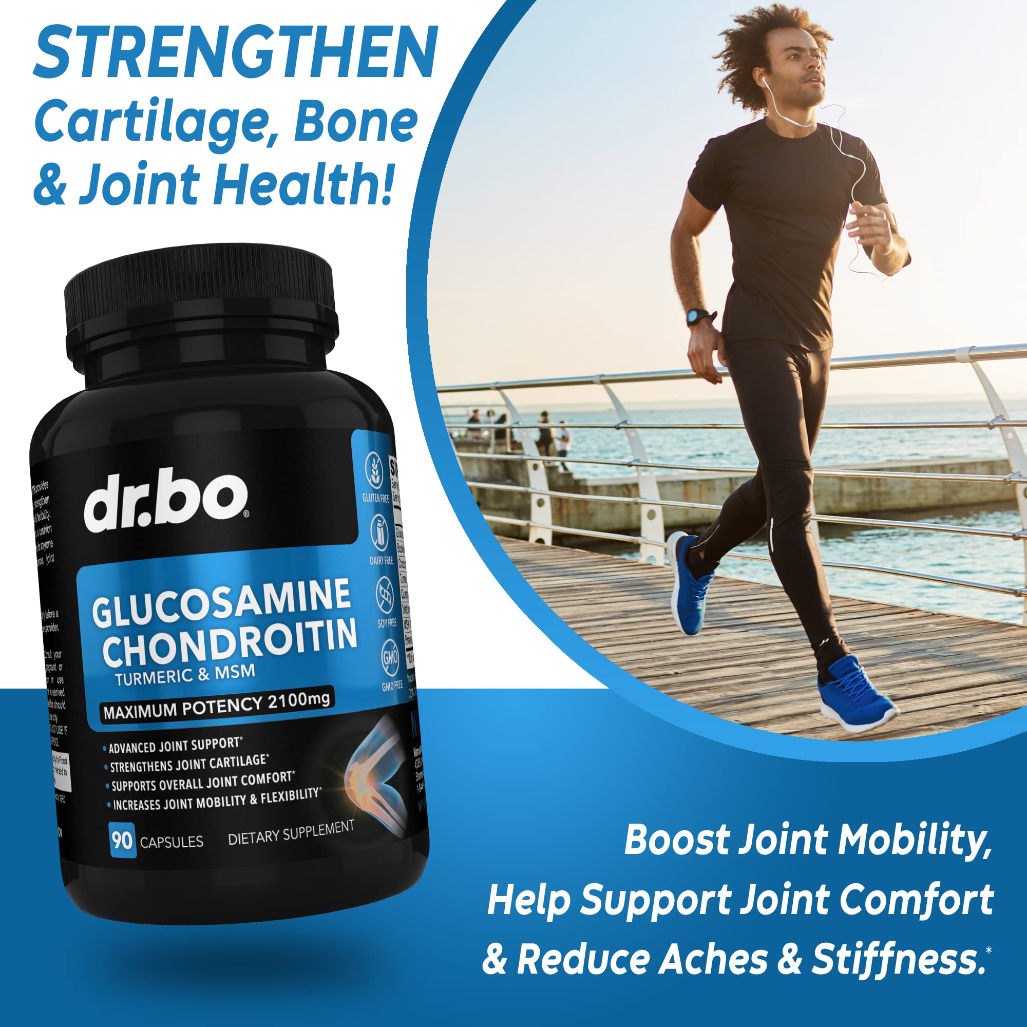 Glucosamine Chondroitin Turmeric MSM Joint Pain Relief Supplements