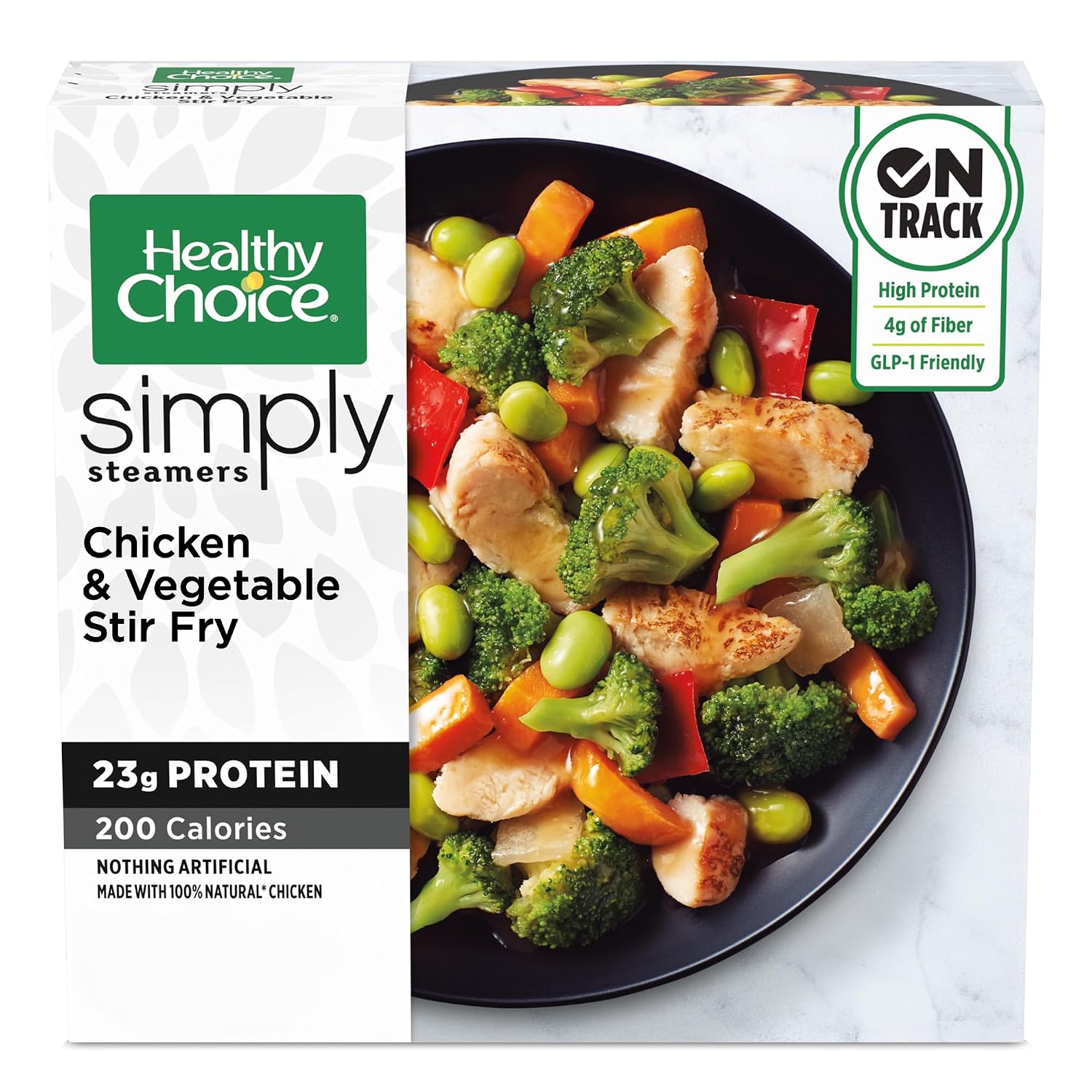 Healthy Choice Simply Steamers Chicken & Vegetable Stir Fry Frozen Meal - 23g Protein, 200 Calories, No Artificial Ingredients, 9.25 oz
