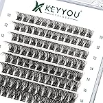 Lash Clusters 96pcs Individual Lashes D Curl 8-18MIX Cluster Lashes KEYYOU Volume Wispy Lash Extension Soft&Comfortable Easy DIY at Home(Y11 D-8-18MIX)
