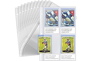 50 Pack Stadium 4-Pocket Top Loaders for 3-Ring Trading Card Binder -...
