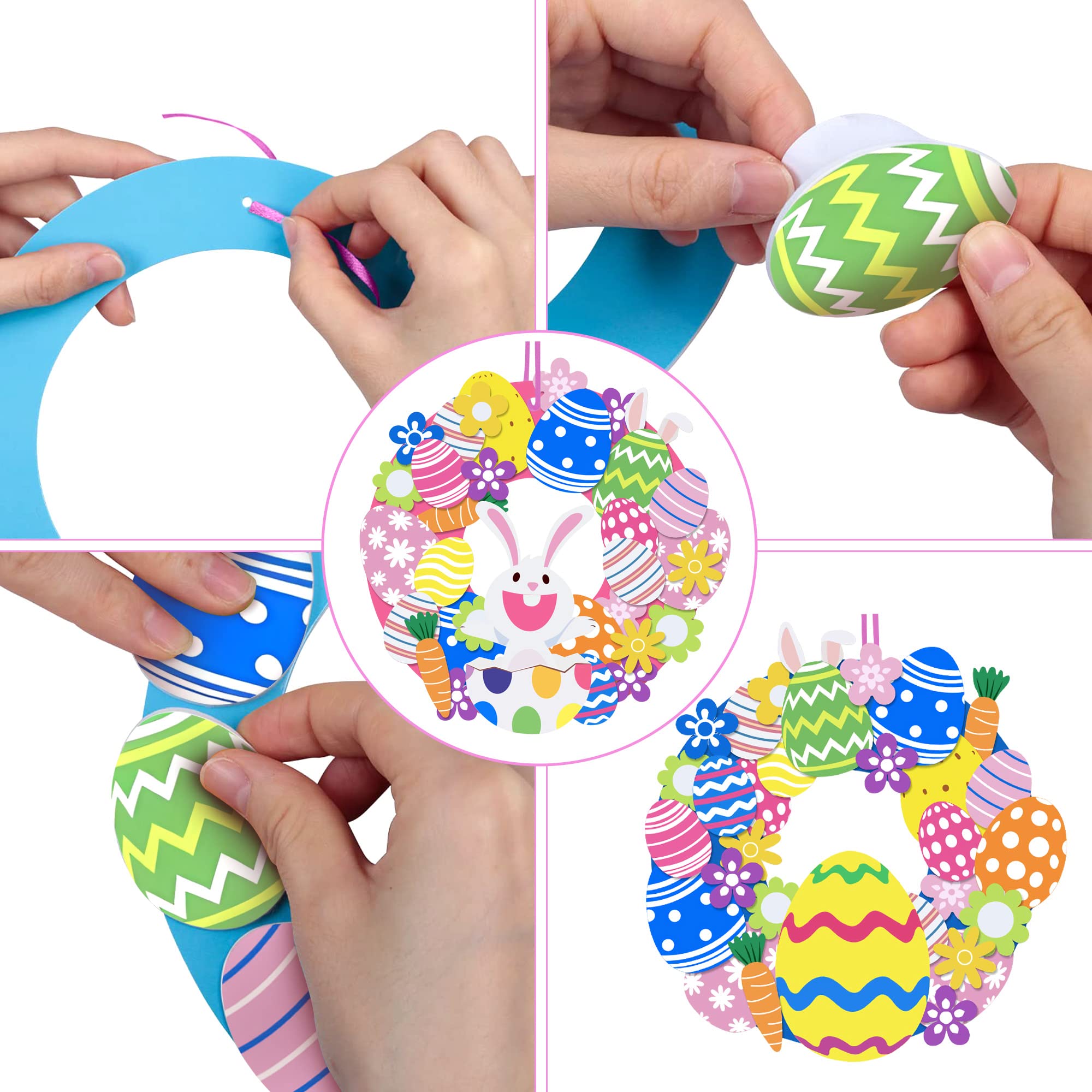Déco Pâques 8 Pièces – Couronne Et Suspensions – Activité Manuelle Pour Enfants – Artisanat Festif