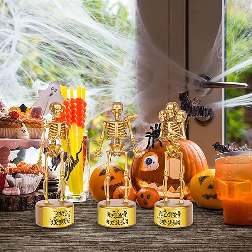 Miniatura 9 de Halloween Trophy 2 Pack Best Costume Skeleton Trophies for Kids Adults, Halloween Skeleton Funny Trophy Plastic Tropies for Contest Awards,