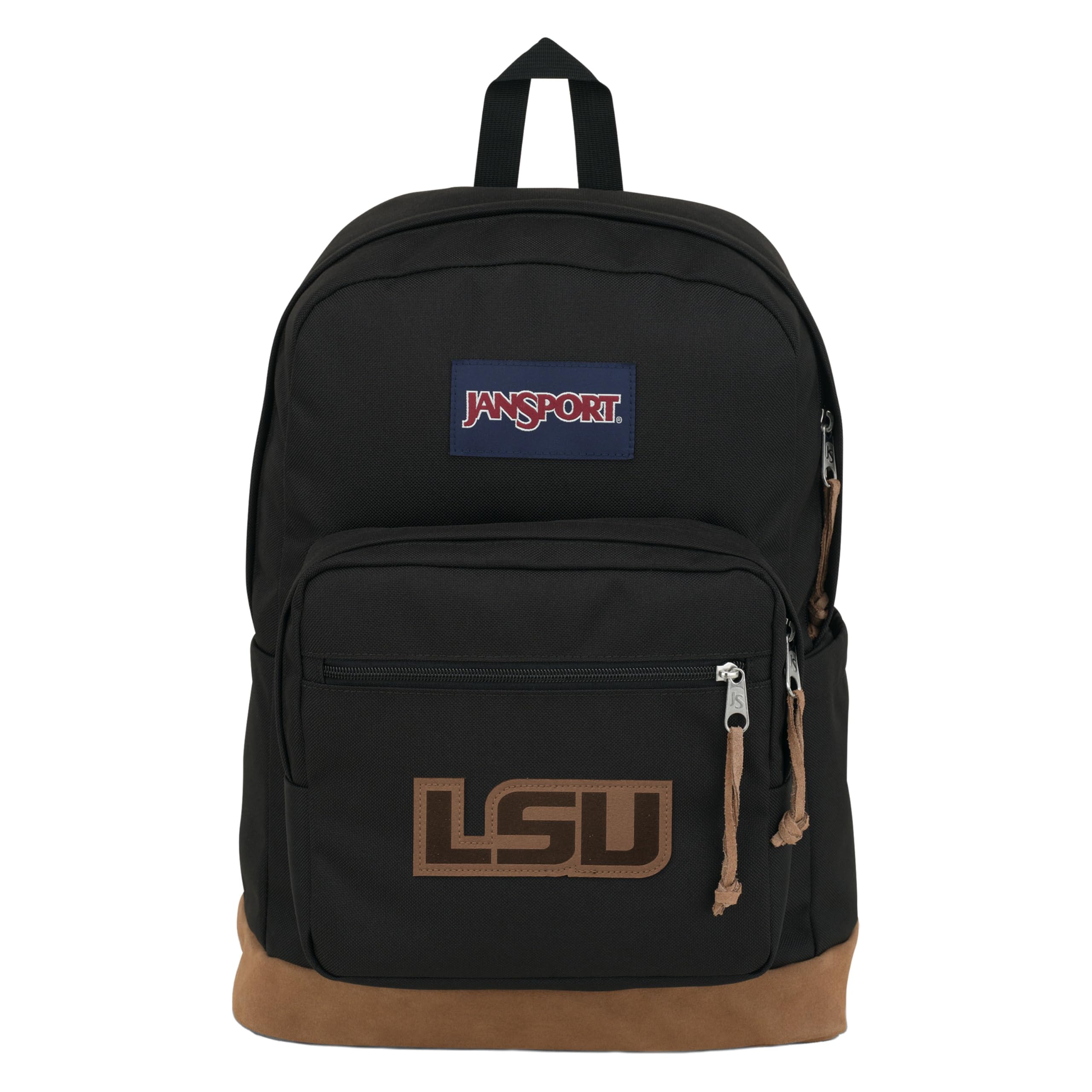 JanSport NCAA Officially Licensed Backpack, Lsu Tigers, Right Pack with Padded 15-Inch Laptop Sleeve, Spacious Computer Bag, Durable Daypack with Bottle Pocket &amp; Haul Handle, Black