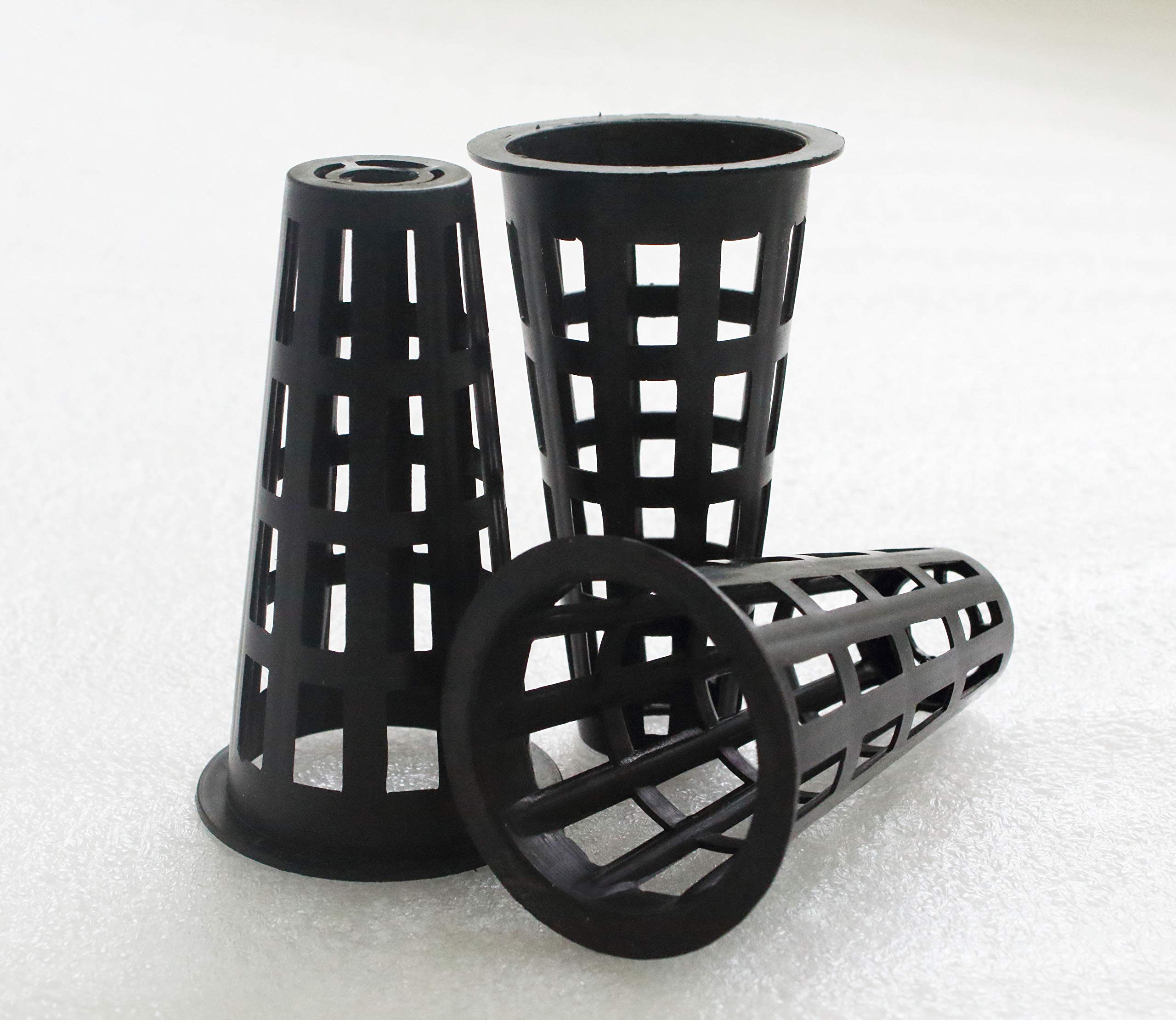 2 x 4 inch netpots (2 inch netpots with 4 inch Height) for NFT Hydroponic, Aquaponic System (Black-45pc)