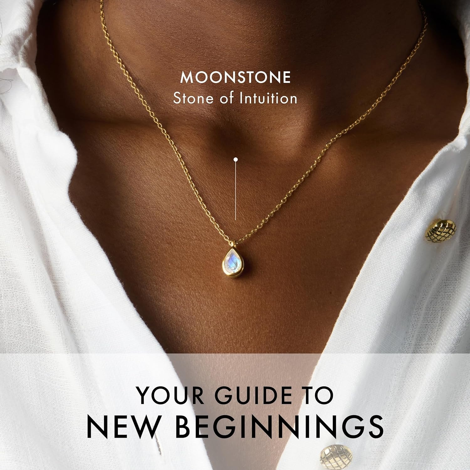 Moon Magic Authentic Moonstone Necklace for Women | Onyx, Labradorite, Black Obsidian Necklaces/Real 925 Sterling Silver |18k Rose and Yellow Gold Enchanted Crystal Necklace for Women/Genuine Jewelry - Image 2
