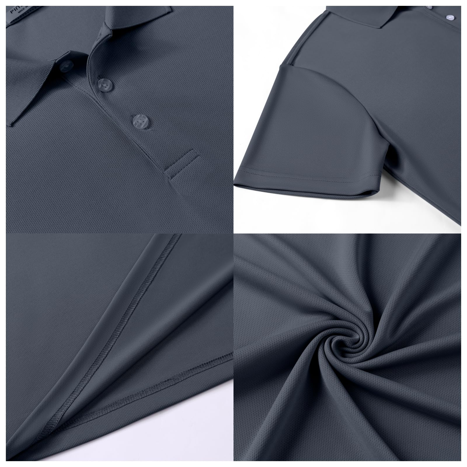 PINSPARK Polo Deportivo Hombre Manga Corta Tejido Absorbente de Sudor Secado Rápido Ligero para Golf Diario y Actividades al Aire Libre