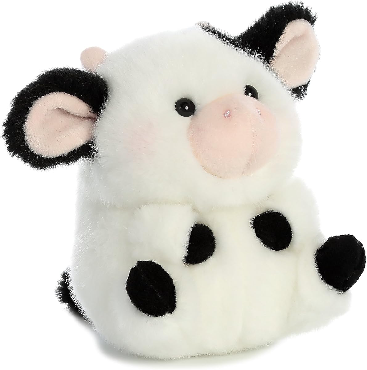 Aurora Rolly Pet 5.5" Daisy Cow Animal de peluche juguetón | Cuerpos redondos llenos de frijoles con juguetonas poses en el aire