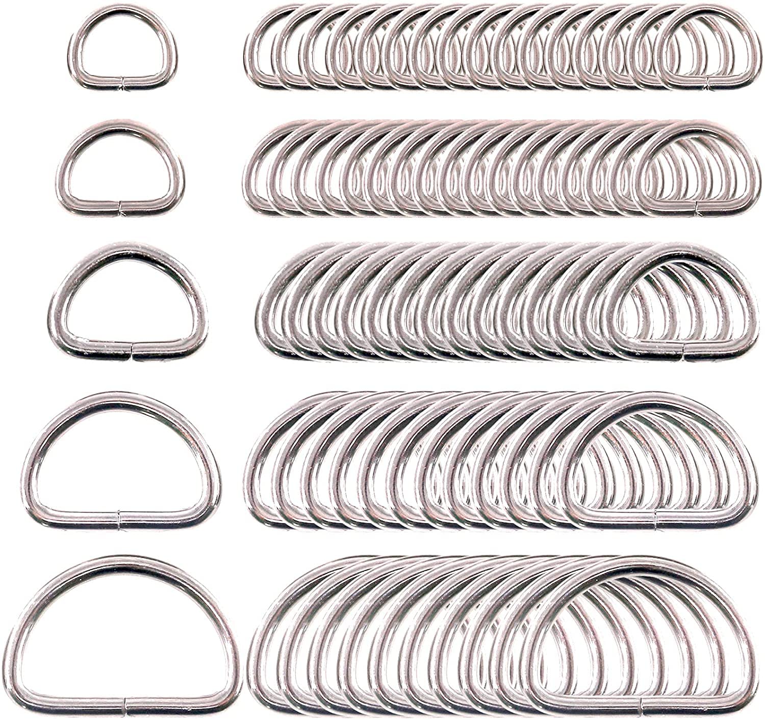 Croatia® Silver Tone Un-Welded Leather Bags Metal Crafts D Rings Connect Buckle, 10 Pieces 12 M (1/2 INCH) Silver-picture-10