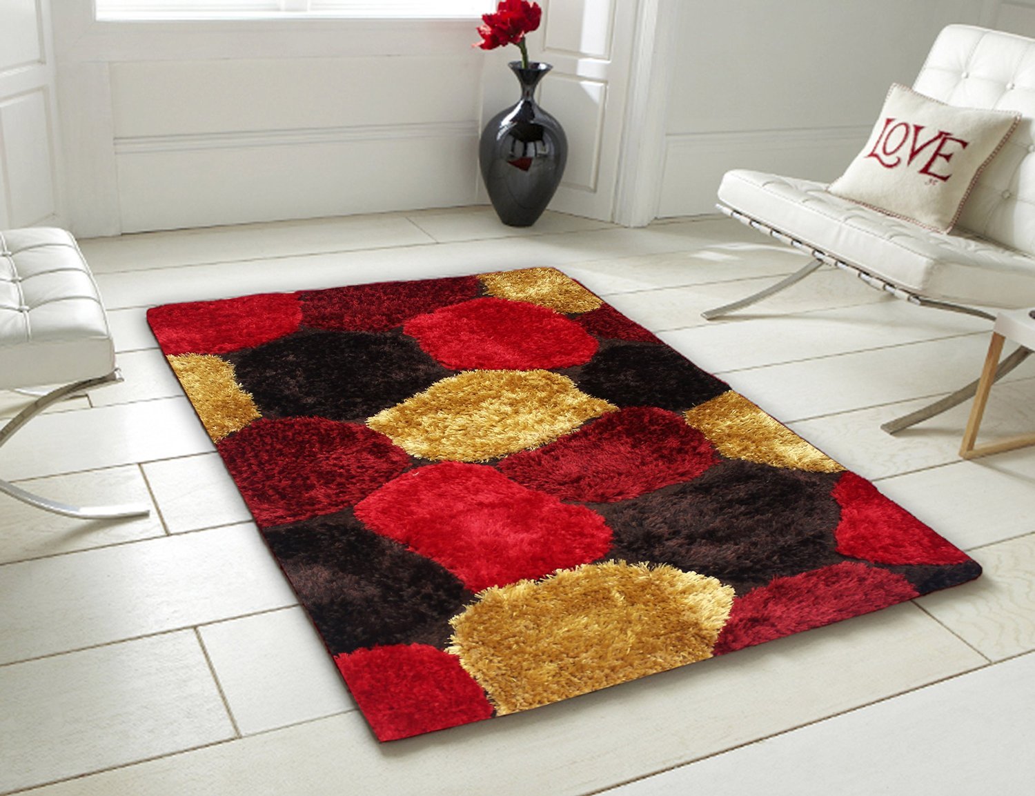 Dizen Star Carpet for Living Room, Rugs for Bedroom, 5D Modern Shaggy Carpets & Rugs for Hall, Kitchen, Offices, Cabin by Dizen Star Collection 5 x 7 Feet