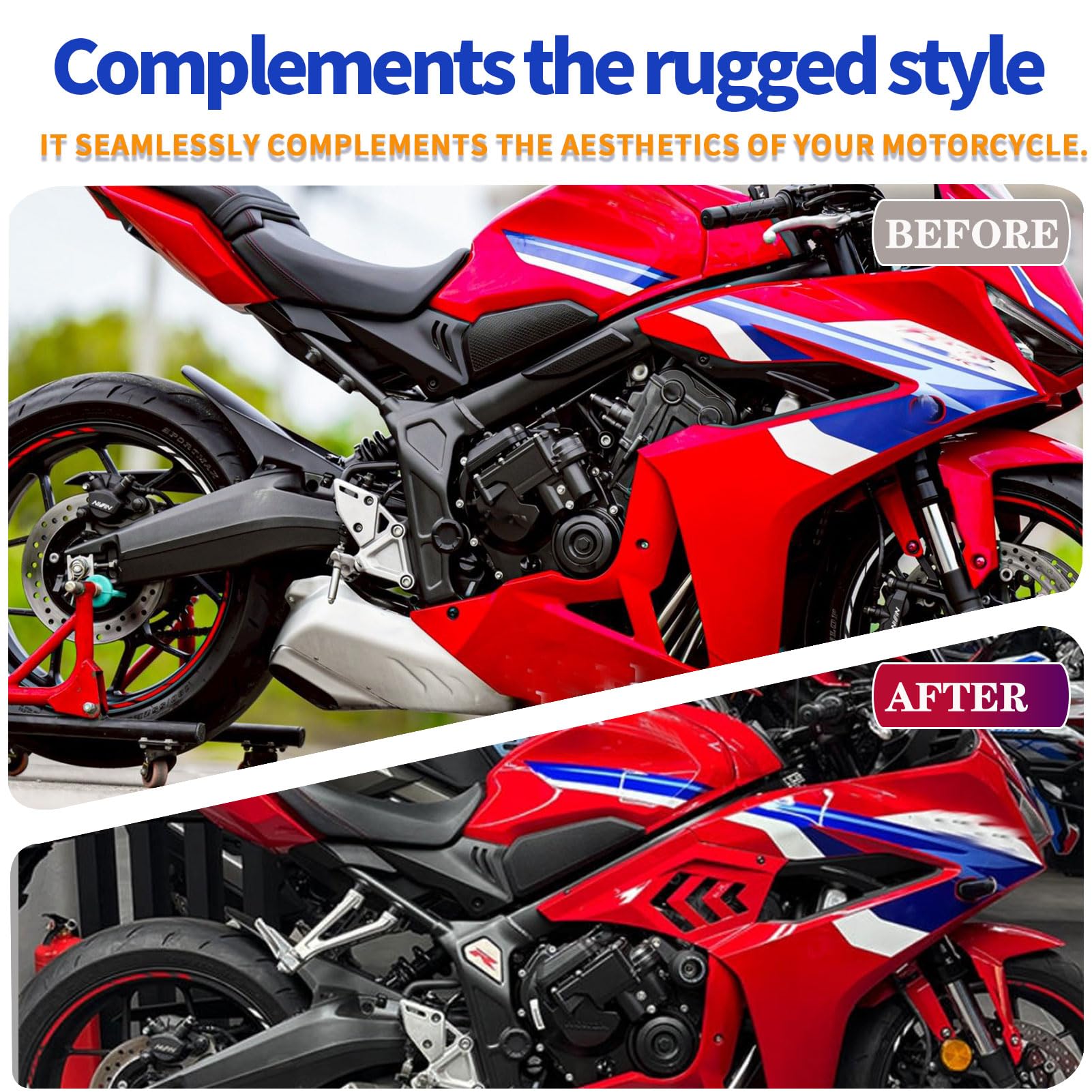 Paneles de cuvierta lateral CBR650R,protectores laterales marco CBR 650 R Carenado Lateral del Asiento para HO&N&DA CBR 650R Accesorios 2024-2026 (Rojo)