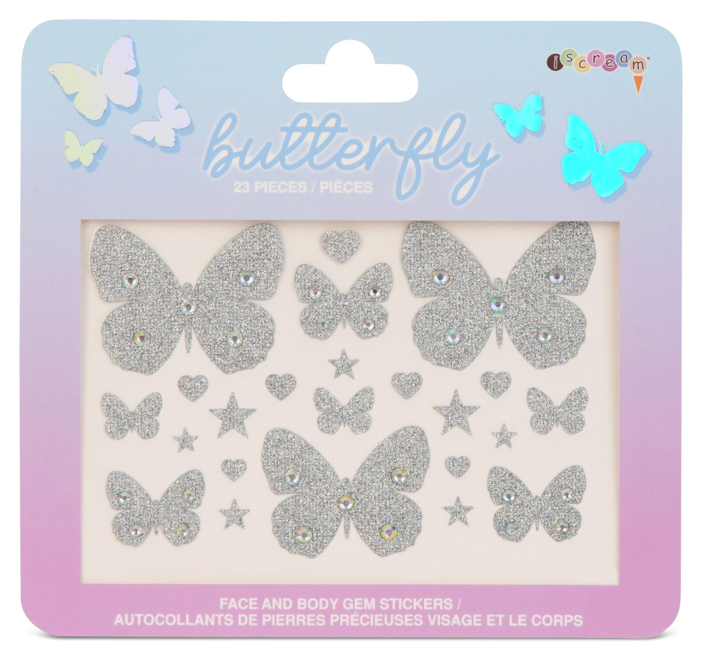 Amazon.com: iscream Butterfly Sparkle 23 Piece Face and Body Gem