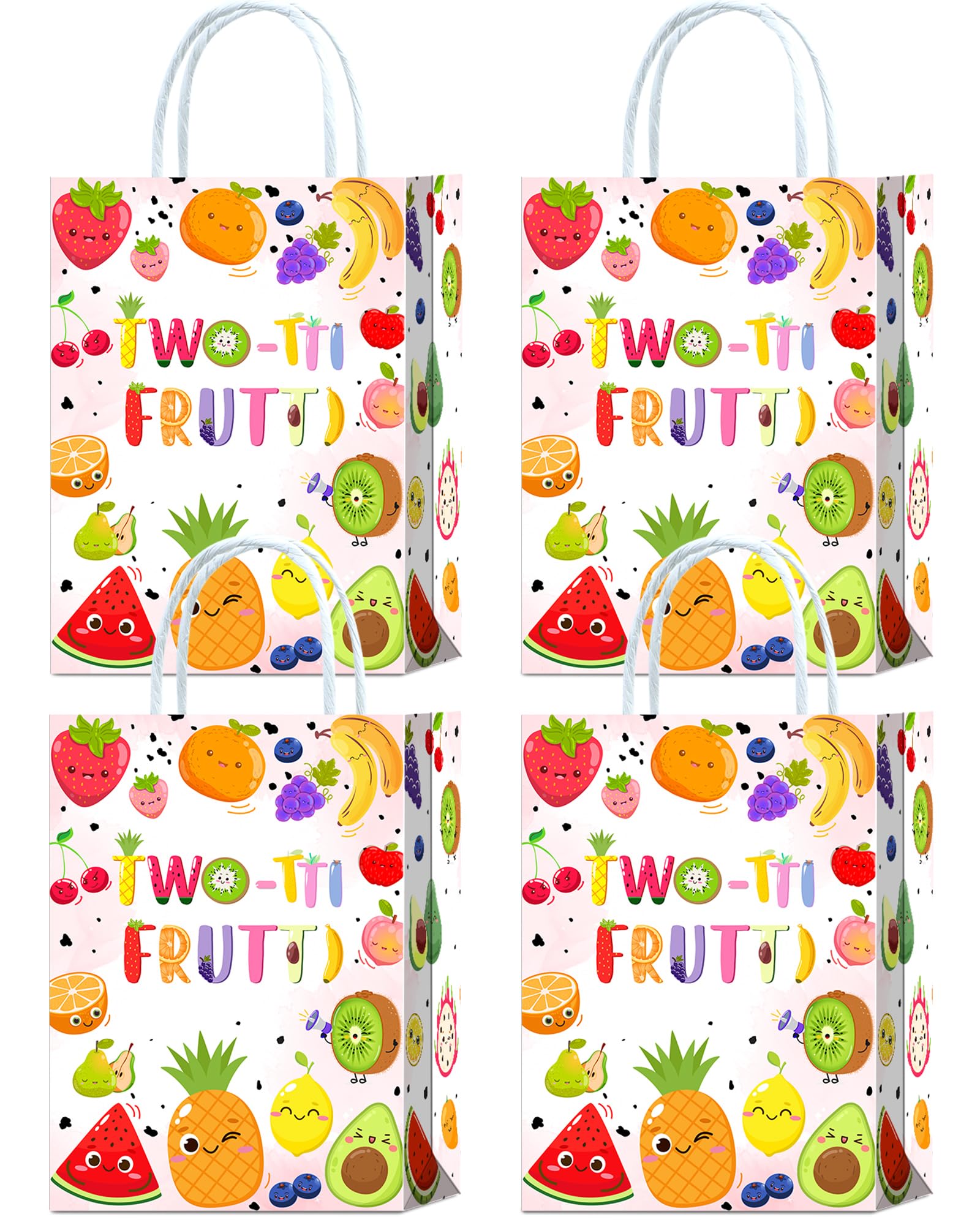 Tyndallrays 16 Pieces Twotti Frutti Fruit 2nd Birthday Party Favors Bags,Tropical Hawaiian Summer Fruit Watermelon Pineapple Strawberry for Fruit