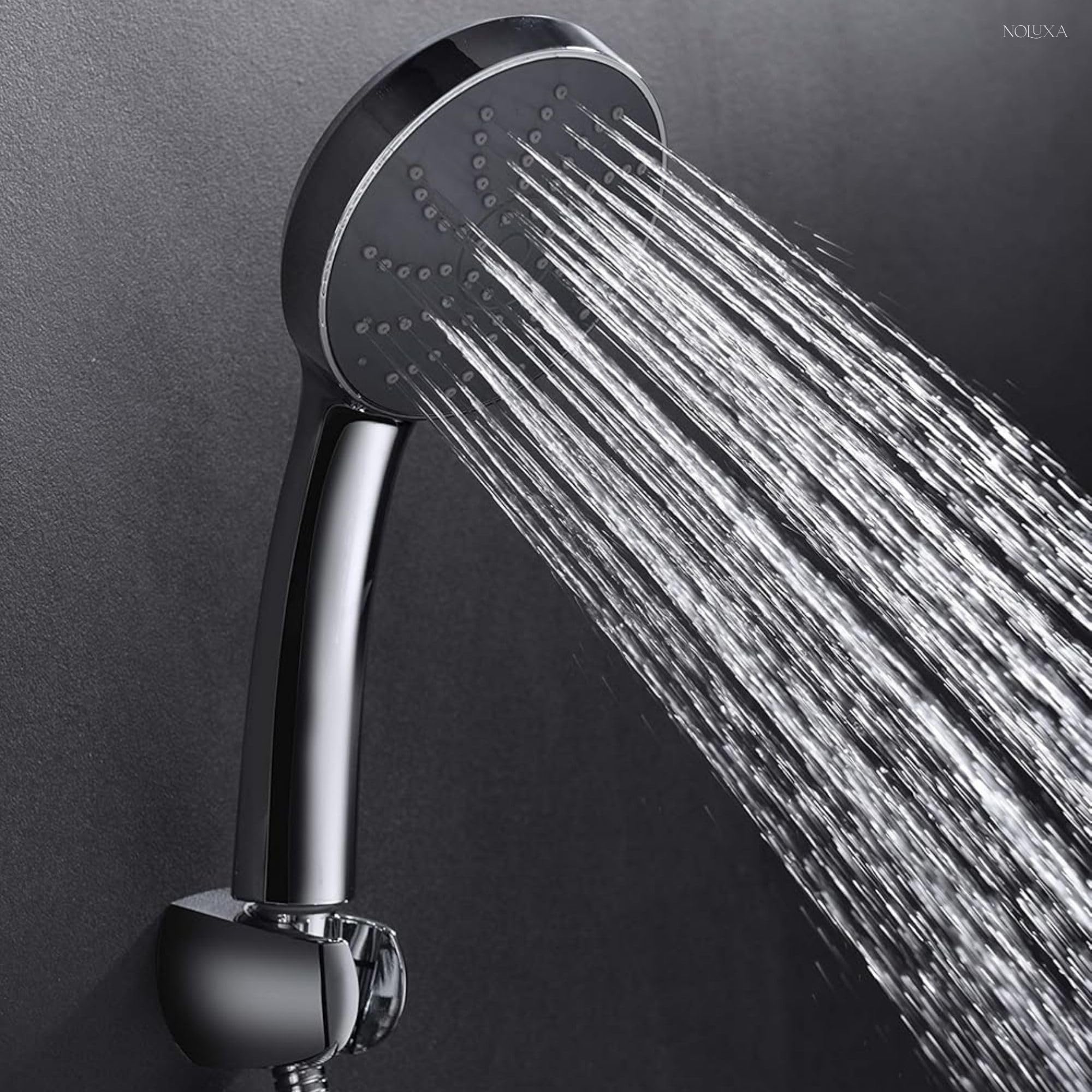 IMEX - Grifo Bañera y Ducha Monomando Cromado | Grifo Mezclador de Pared con Soporte Alcachofa de Ducha y Manguera | Grifería en Latón y Acero Inoxidable S.304 | Serie Roma