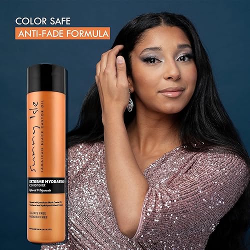 Miniatura 7 de Sunny Isle Jamaican Black Castor Oil Champú y acondicionador hidratante extremo, paquete de aceite de reparación de raíces  Crecimiento del cabello,
