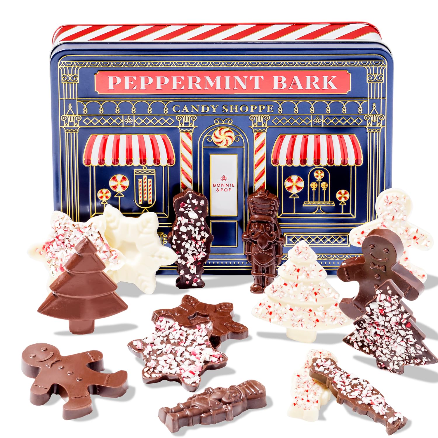 Amazon.com: Christmas Peppermint Gift Tin Bark Candy – Fudge