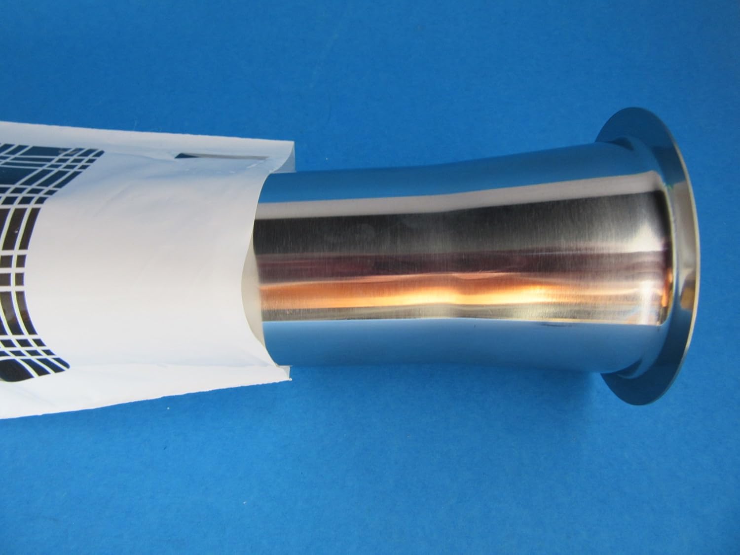 Meat Bag Filling tube for size #22 meat grinder. STAINLESS STEEL 3 1/4" base