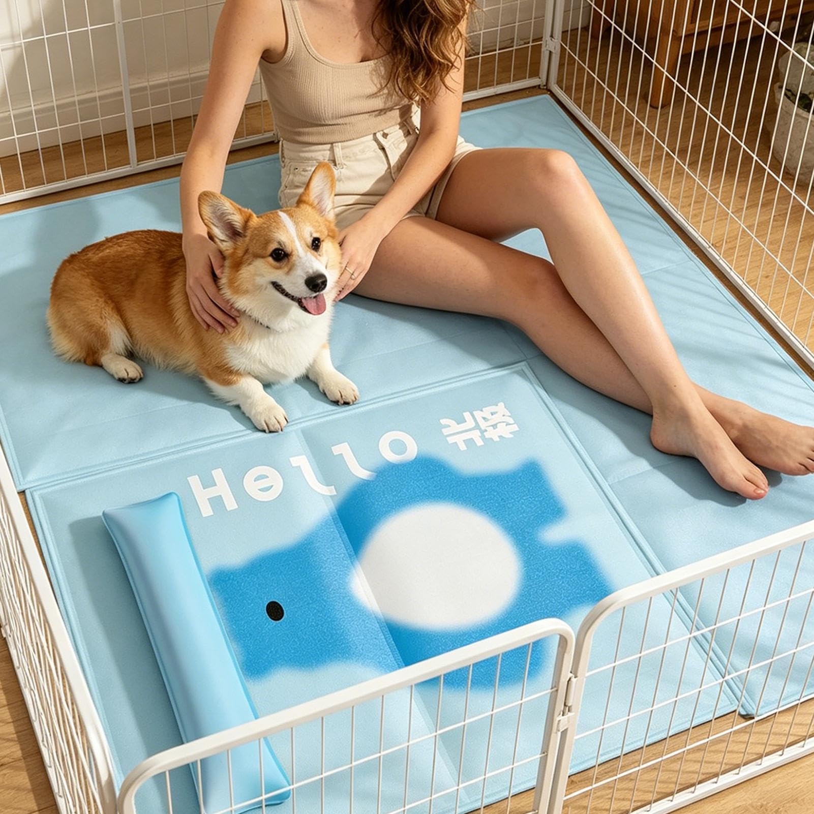 Generico Tappetino Rinfrescante Per Cani | Traspirante Interno Esterno | Tappetino Rinfrescante per Gatti Animali Domestici | Cuccioli Gattini Piccoli Grandi Trasportino Divano Cuccia Casa