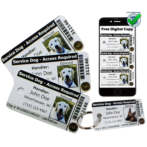 ActiveDogs Registered Service Dog ID Tags with Digital Copy -