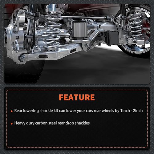 Vista 6 de labwork Kit de grilletes de acero de caída trasera de 1 pulgada a 2 pulgadas de repuesto para Ford F150 2WD 4WD 2009-2023