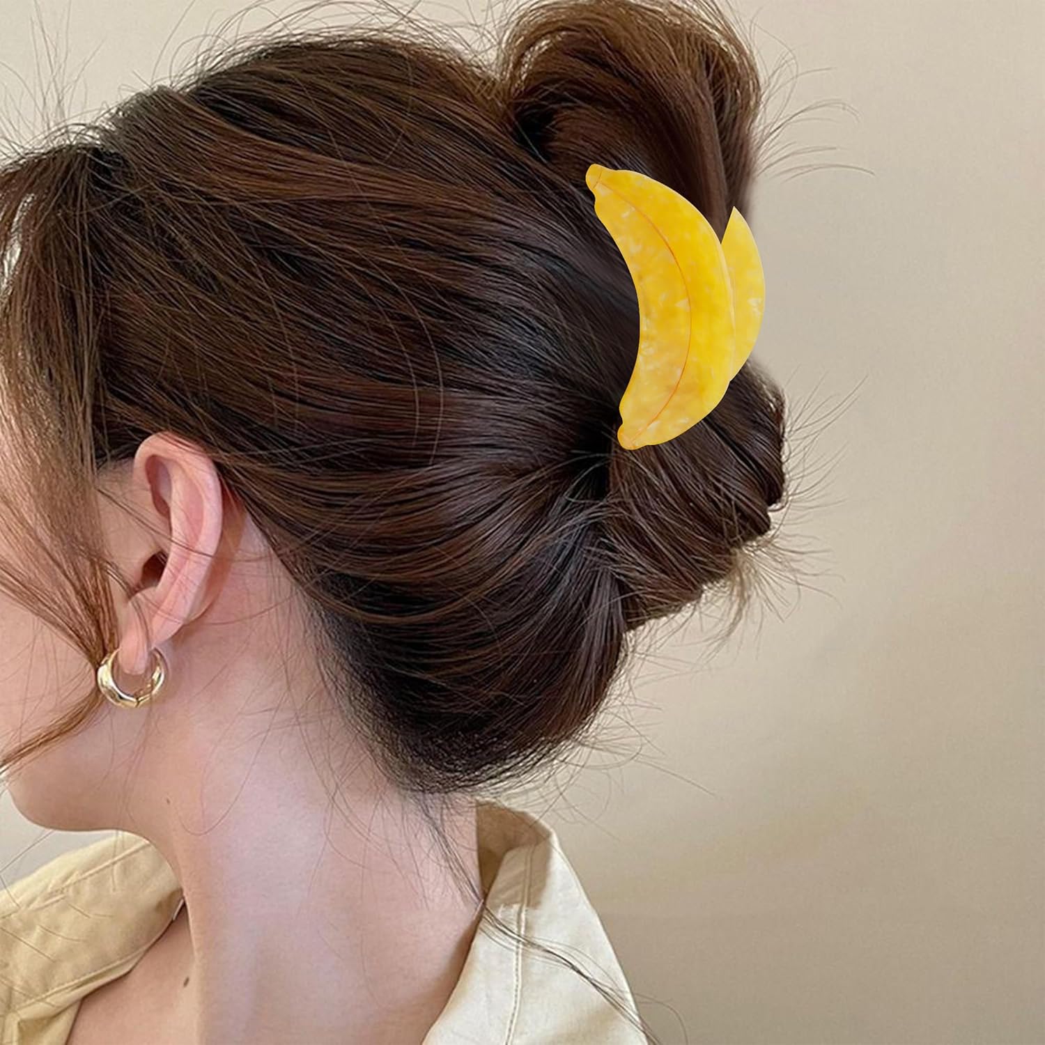 Banana Claw Clips, Stylish Women's Fruit Claw Clip for Thin Hair Small Claw Clips for Women Fashionable Hair Accessory deal for Girls - Image 4