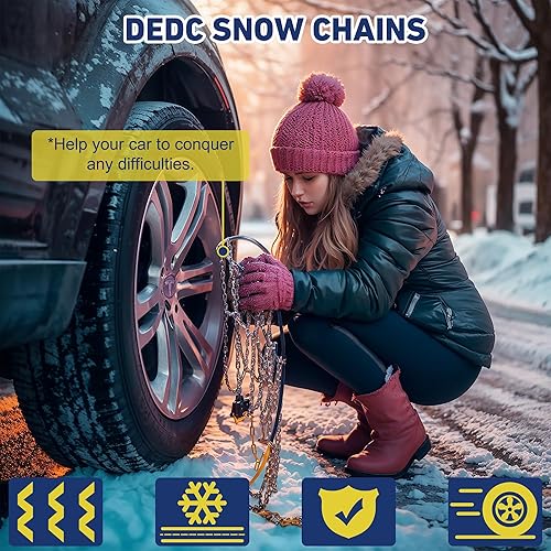 DEDC Snow Chains For Car, Snow Tire Chains For SUVs And