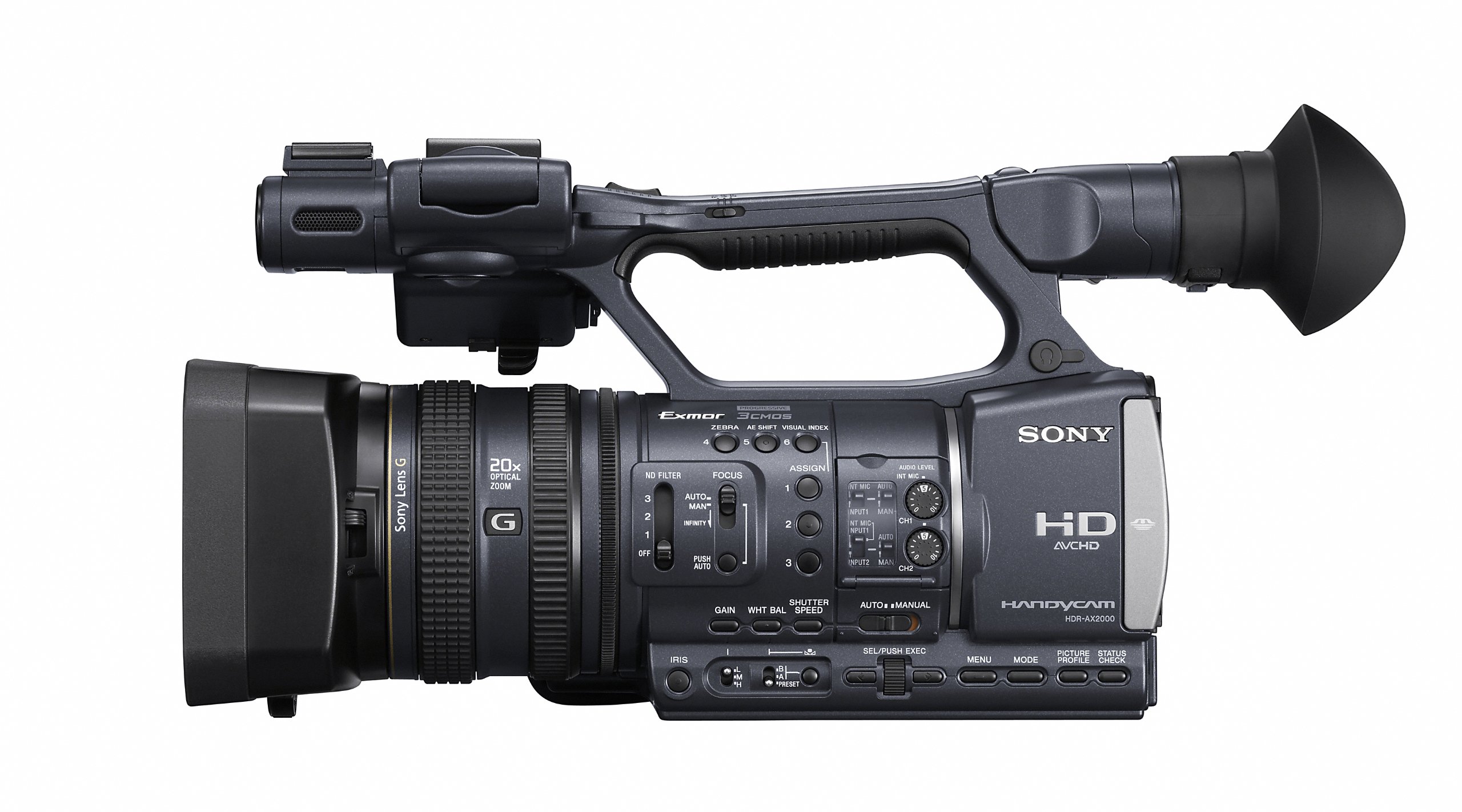 Sony HDRAX2000EH - Videocámara Profesional (1.12 MP, Pantalla de 3.2", Zoom óptico 20x, estabilizador), Negro