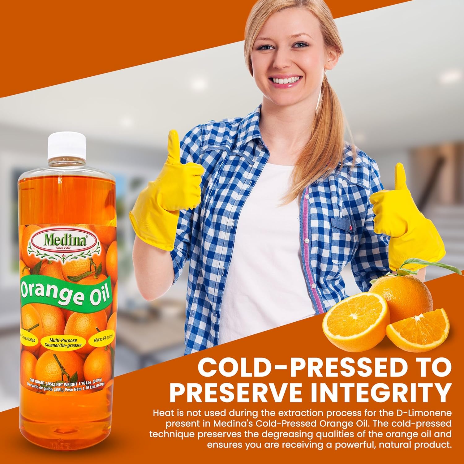 Medina Orange Oil Cleaner Degreaser Concentrate | All Purpose Cleaner | Orange Citrus Degreaser | Home Outdoor Garden Automotive Use | Oil Cleaner Degreaser for Mopping | Wood Kitchen Cabinet - 32oz Medina Orange Oil Cleaner Degreaser Concentrate | All Purpose Cleaner | Orange Citrus Degreaser | Home Outdoor Garden Automotive Use | Oil Cleaner Degreaser for Mopping | Wood Kitchen Cabinet - 32oz