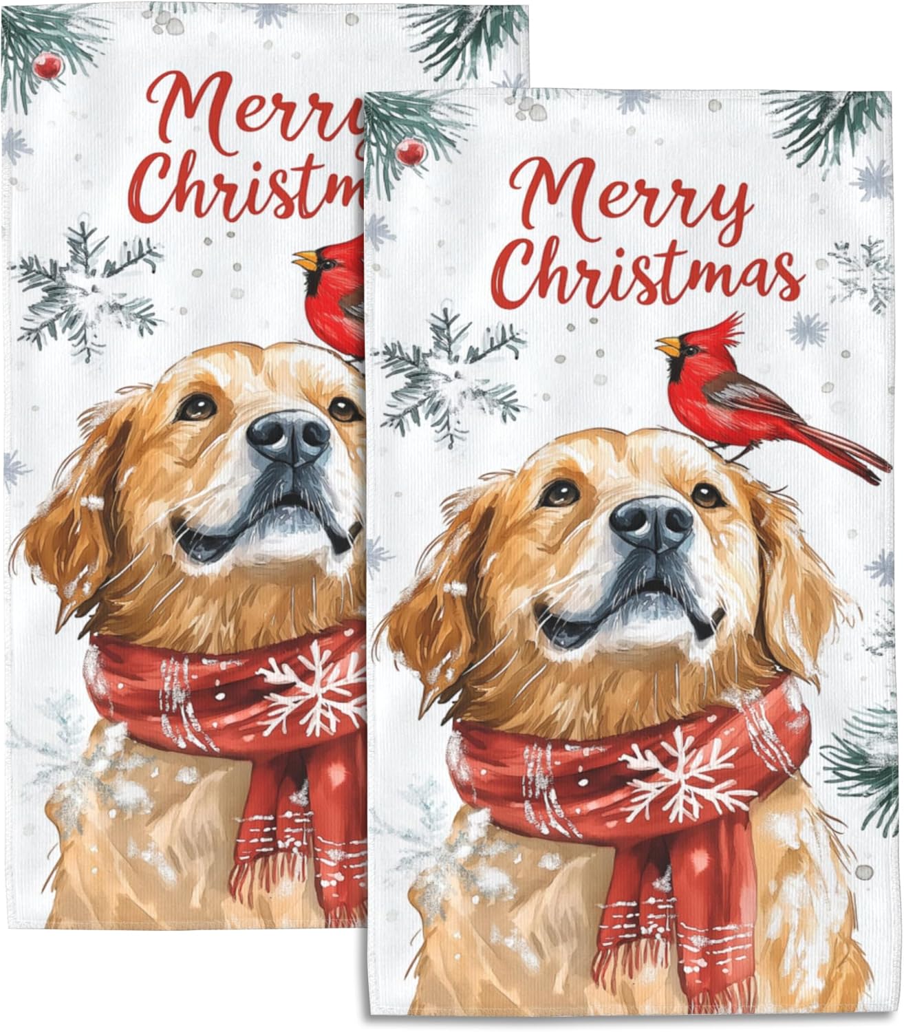 Amazon.com: SAYOUZ Christmas Bath Hand Towels Set of 2, Christmas Red ...