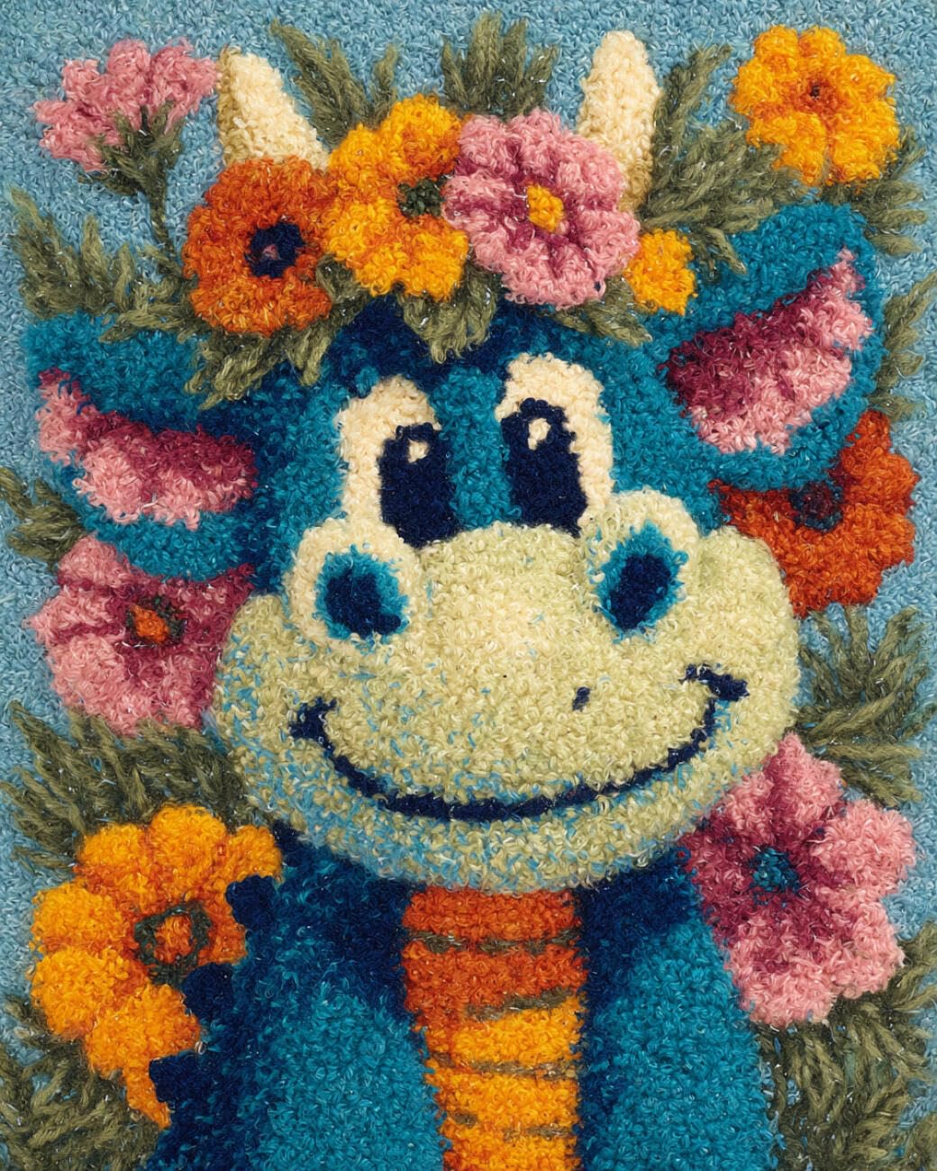 AMBATTERY Latch Hook Tapestry Kit Colorful Dragon 90x120cm