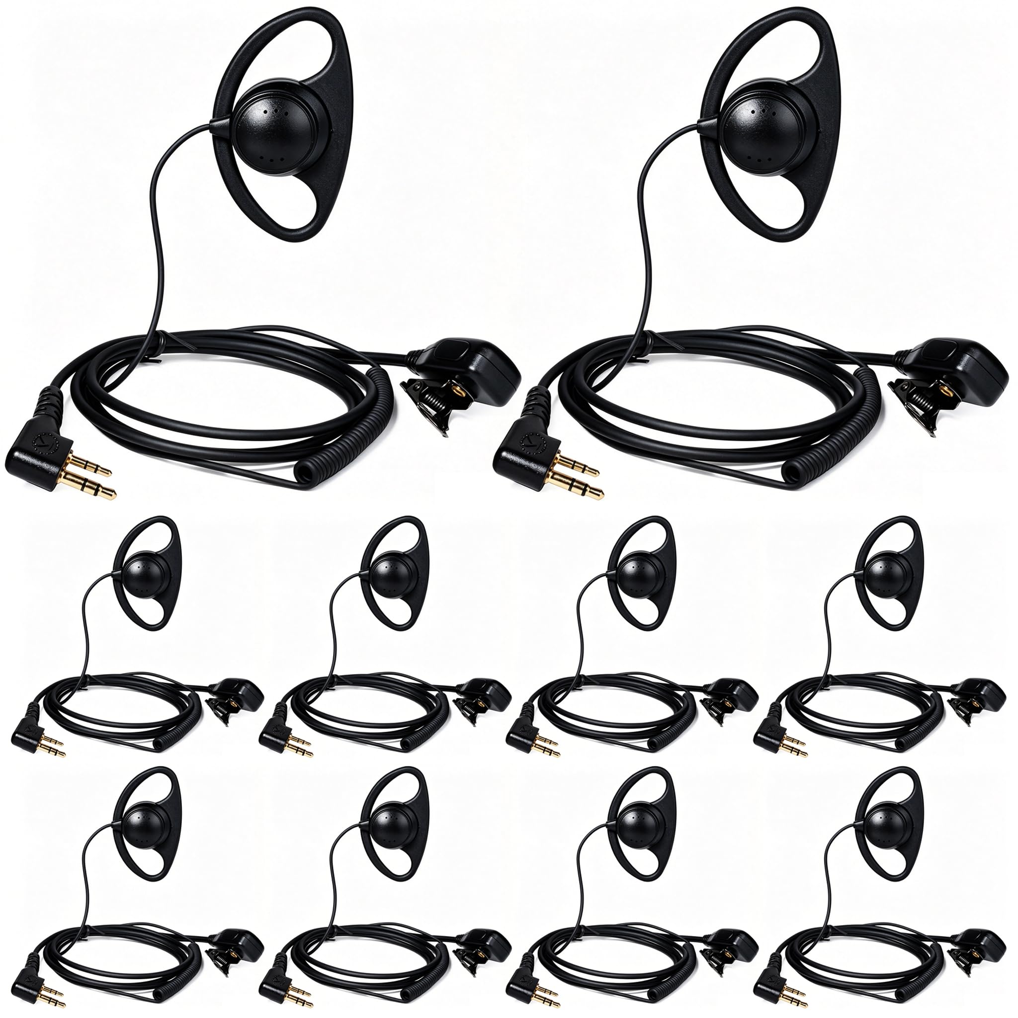 HYS Auriculares en Forma de D con micrófono PTT Compatible con Baofeng UV-5R UV-82 BF-888S Kenwood Quansheng UV-K5 K6 Wouxun Walkie Talkie (10)