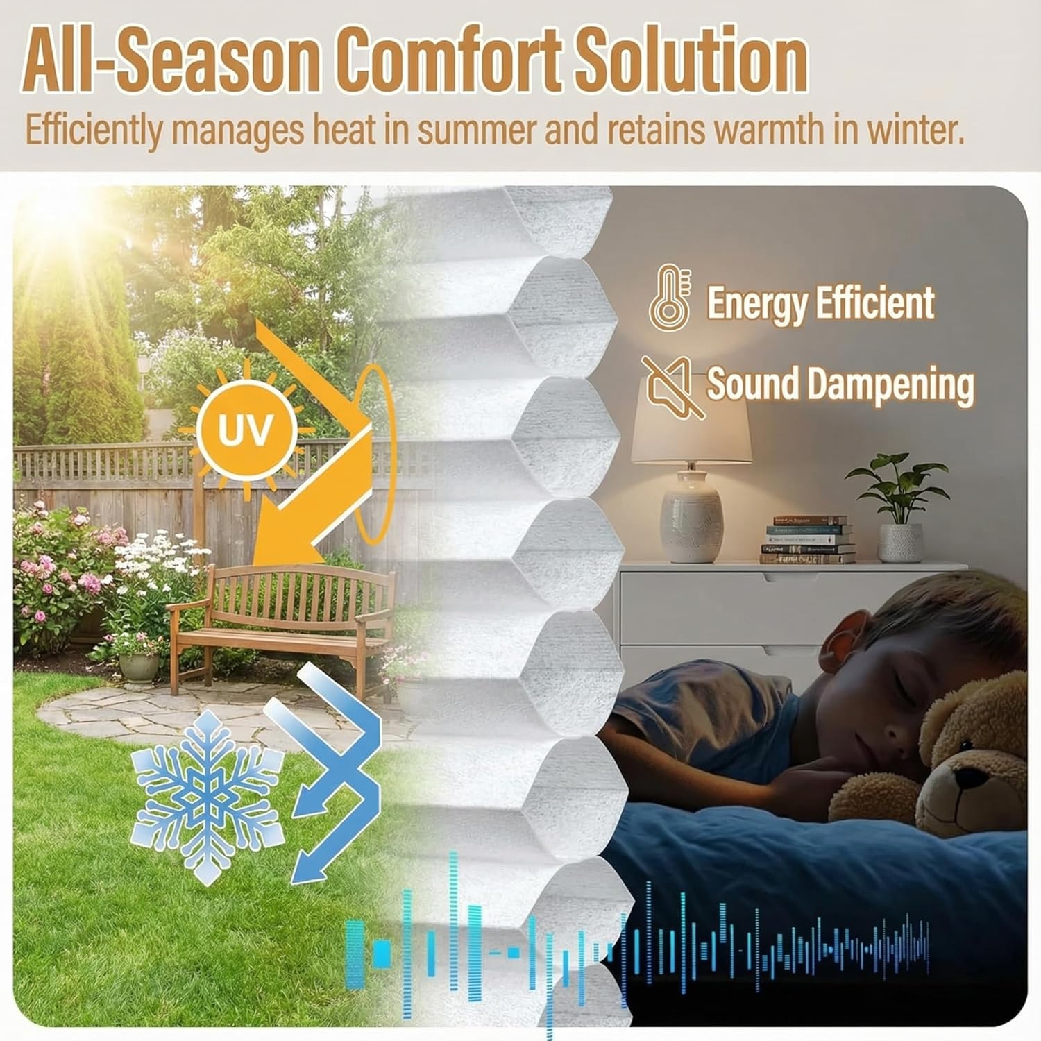 No Drill Cordless Cellular Shades, No Tools Honeycomb Shades, Light Filtering Pleated Blinds for Windows Shades.White,45.5" W x 15" H (115.57cmW x 38.1cmH)