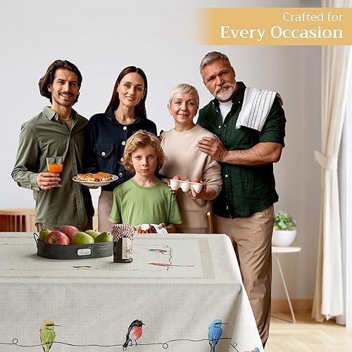 Vista 6 de Maison d' Hermine - Mantel de 100% algodón, Aves en alambre, 54 x 54 pulgadas