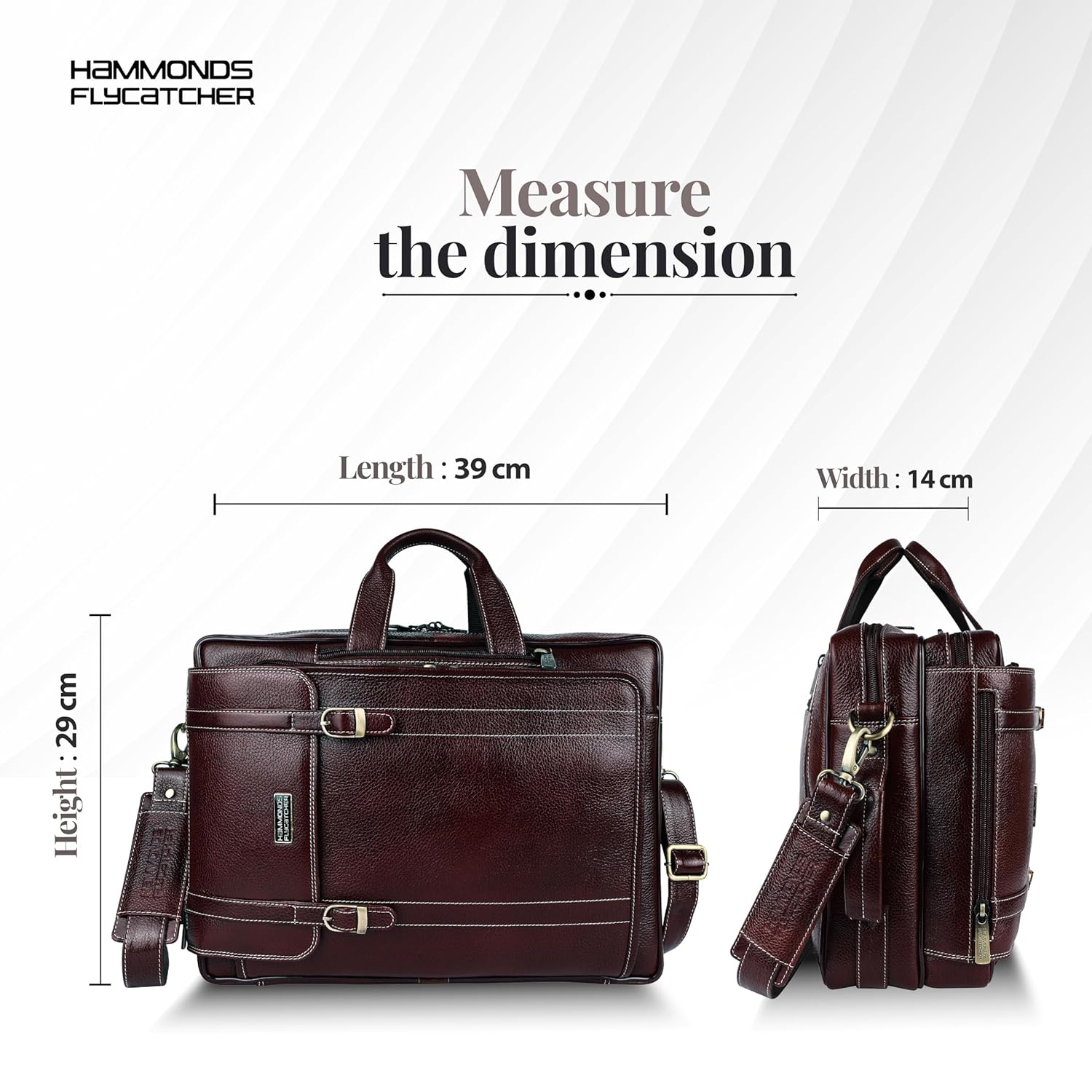 HAMMONDS FLYCATCHER Genuine Leather Office Bag for Men, 2in1 Brown Laptop Bag for Men, Fits 15.6" Laptop, Adjustable Strap, Multi Compartments Ideal for Office, Travel, Daily Use, 1 Year Warranty 38 81aWhoRvSGL. SL1500